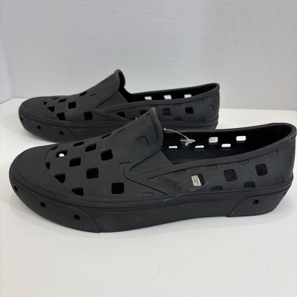 NWT Vans Beach Water Shoes Womens 7.5 Black Ventilated Rubber UA SlipOn TRK - Picture 9 of 9